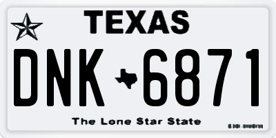 TX license plate DNK6871