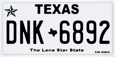 TX license plate DNK6892