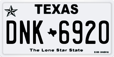 TX license plate DNK6920