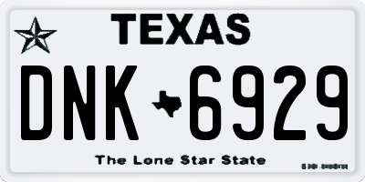 TX license plate DNK6929