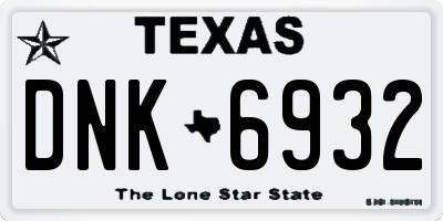 TX license plate DNK6932