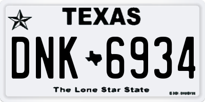 TX license plate DNK6934