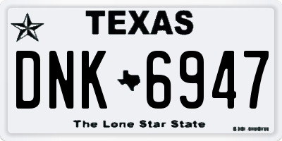 TX license plate DNK6947