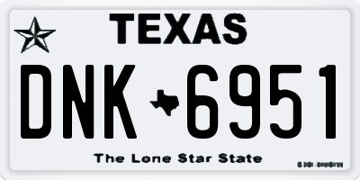 TX license plate DNK6951