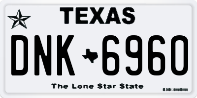 TX license plate DNK6960