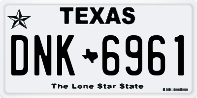 TX license plate DNK6961