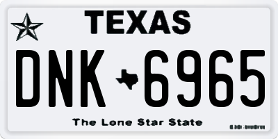 TX license plate DNK6965