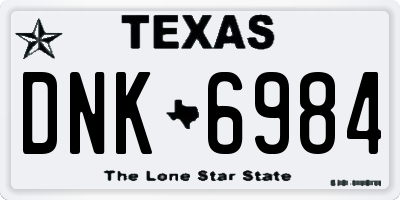 TX license plate DNK6984