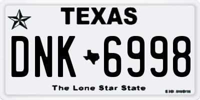 TX license plate DNK6998
