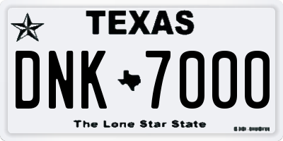 TX license plate DNK7000