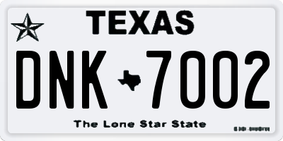 TX license plate DNK7002