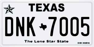 TX license plate DNK7005
