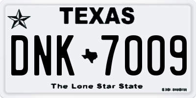 TX license plate DNK7009