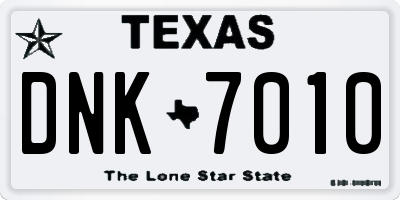 TX license plate DNK7010