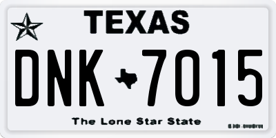 TX license plate DNK7015