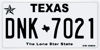 TX license plate DNK7021