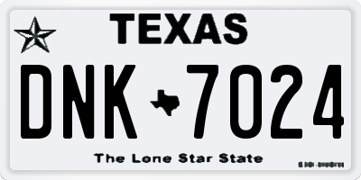 TX license plate DNK7024