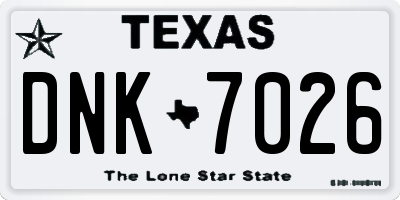 TX license plate DNK7026