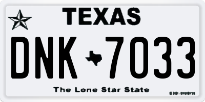 TX license plate DNK7033