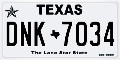 TX license plate DNK7034