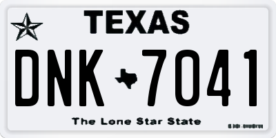 TX license plate DNK7041