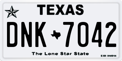 TX license plate DNK7042