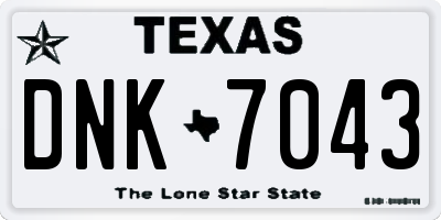 TX license plate DNK7043