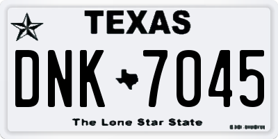 TX license plate DNK7045