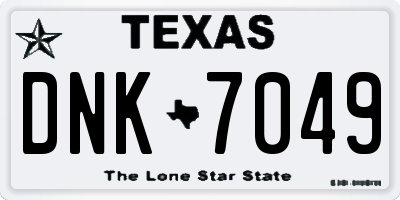 TX license plate DNK7049