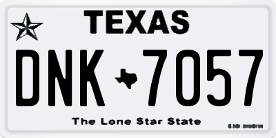 TX license plate DNK7057