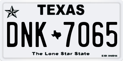 TX license plate DNK7065