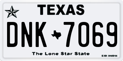 TX license plate DNK7069