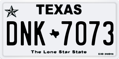 TX license plate DNK7073