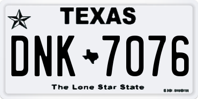 TX license plate DNK7076