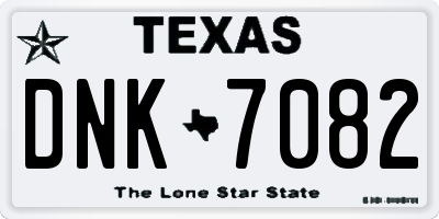TX license plate DNK7082