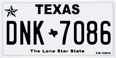 TX license plate DNK7086