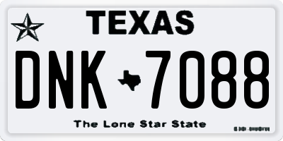 TX license plate DNK7088