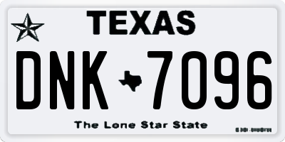 TX license plate DNK7096