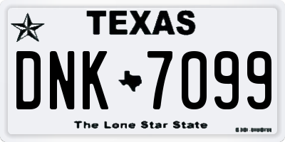 TX license plate DNK7099