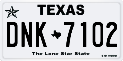 TX license plate DNK7102