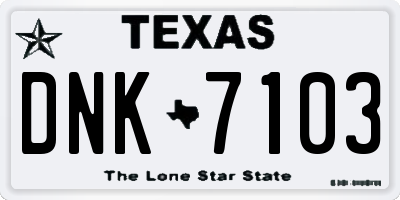 TX license plate DNK7103