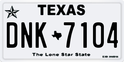 TX license plate DNK7104