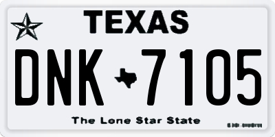 TX license plate DNK7105