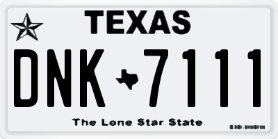 TX license plate DNK7111