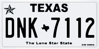 TX license plate DNK7112