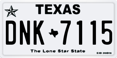 TX license plate DNK7115