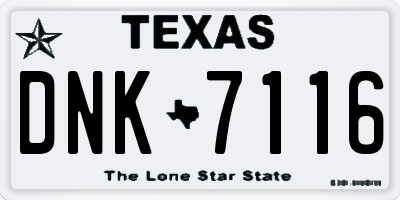 TX license plate DNK7116
