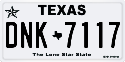 TX license plate DNK7117