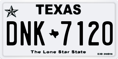 TX license plate DNK7120