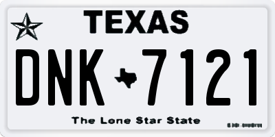 TX license plate DNK7121